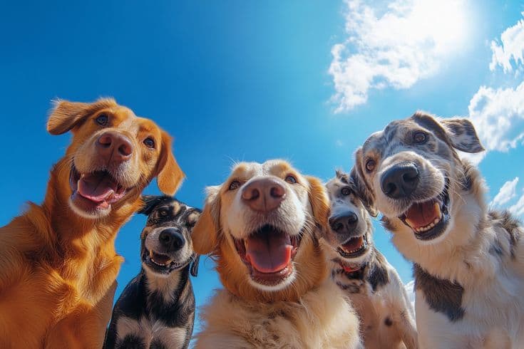 Happy pets enjoying TailTheory products